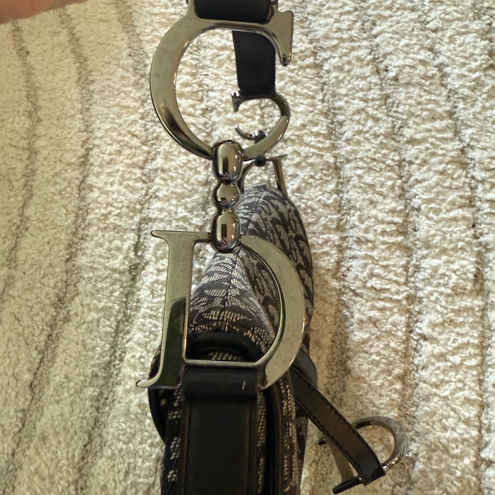 Dior Black and Gray Saddle Bag - Picture 5 of 7